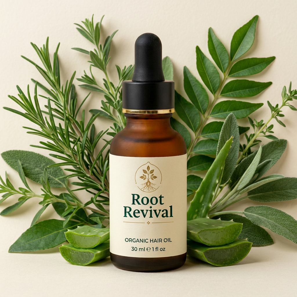 Root Revival hair oil bottle